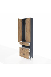 Arges Dolap 3 Raflı 3 Çekmeceli Tek Askılı 60x30x221 - S29M094V6A