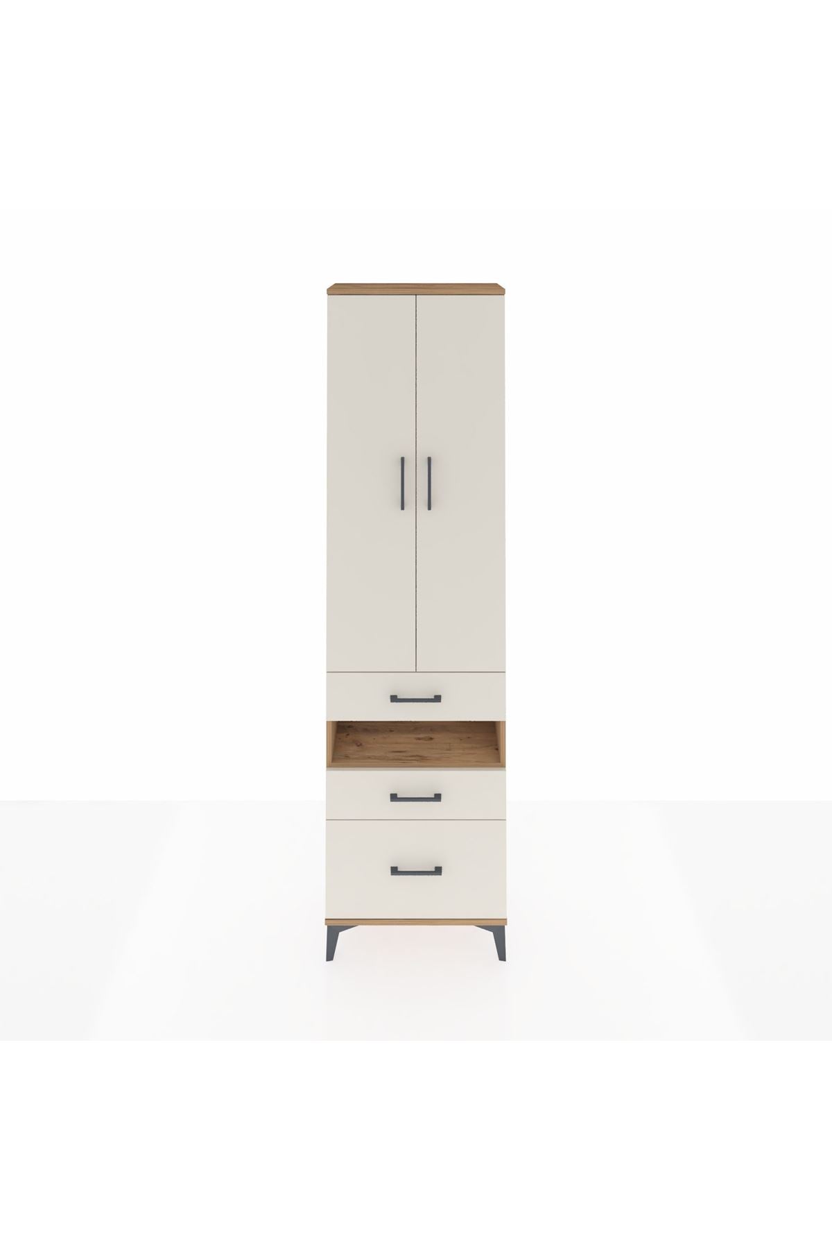 Arges Dolap 3 Raflı 3 Çekmeceli Tek Askılı 60x30x221 - S29M094V7A