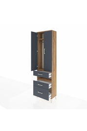 Arges Dolap 3 Raflı 3 Çekmeceli Tek Askılı 60x30x221 - S29M094V8A