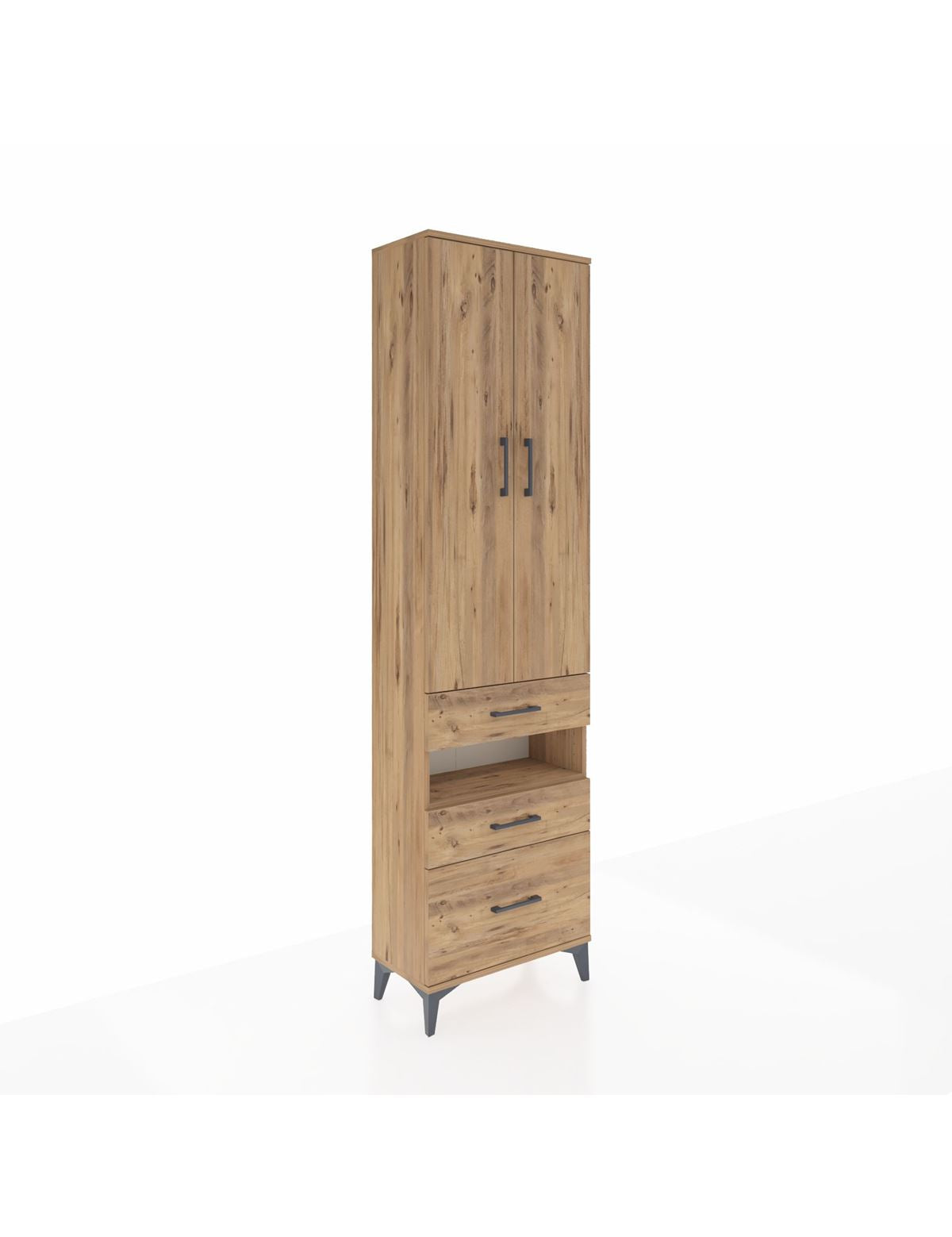 Arges Dolap 3 Raflı 3 Çekmeceli Tek Askılı 60x30x221 - S29M094V9A