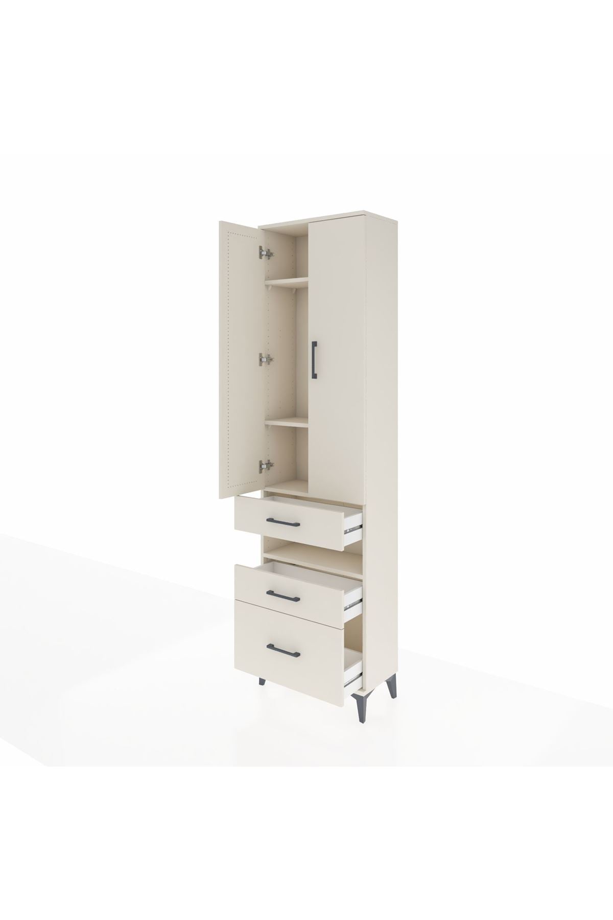 Arges Dolap 4 Raflı 3 Çekmeceli 2 Kapaklı 60x30x221 - S29M095V1A