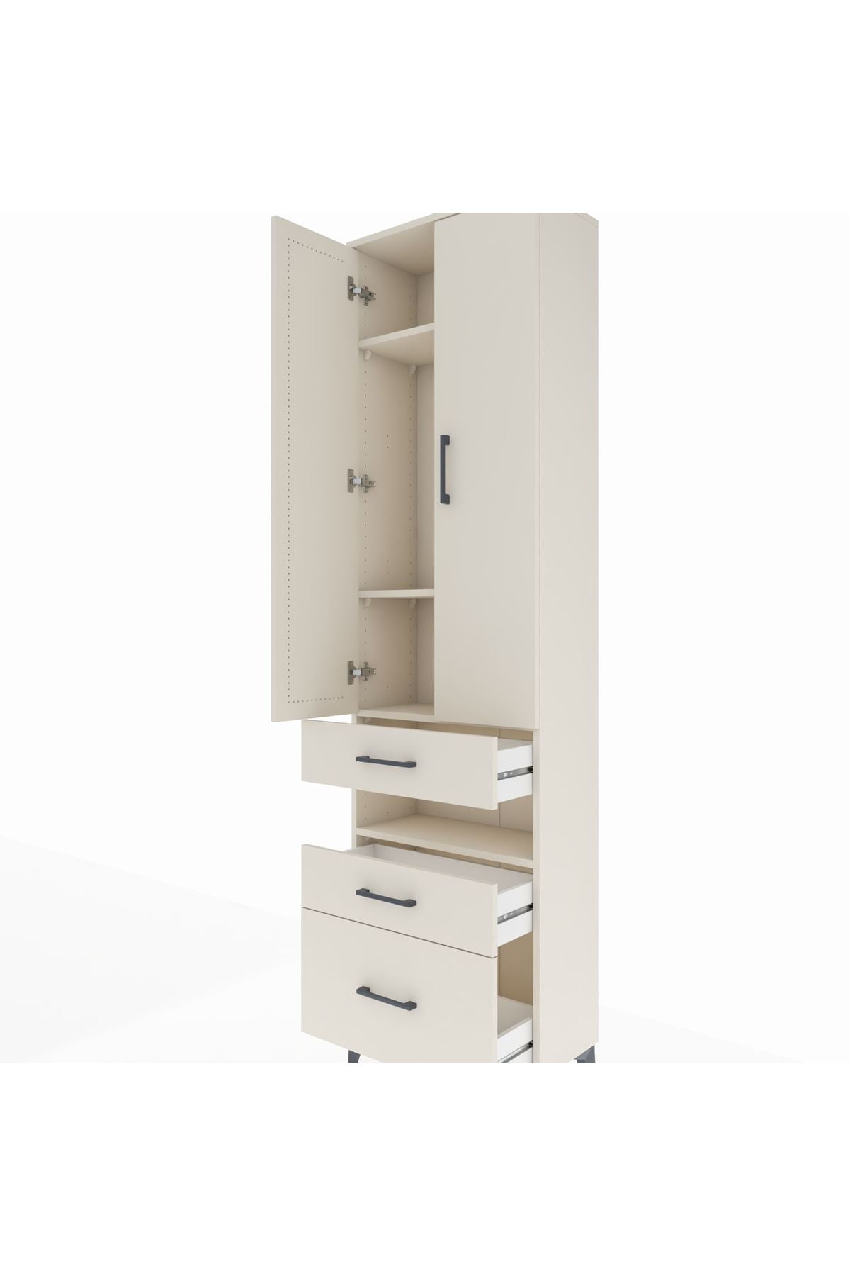 Arges Dolap 4 Raflı 3 Çekmeceli 2 Kapaklı 60x30x221 - S29M095V1A
