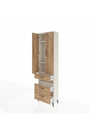 Arges Dolap 4 Raflı 3 Çekmeceli 2 Kapaklı 60x30x221 - S29M095V3A