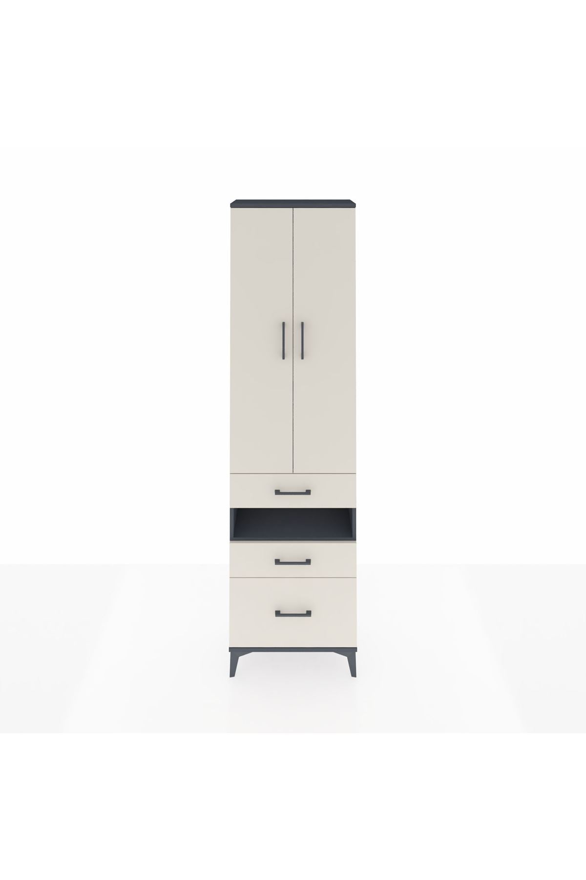 Arges Dolap 4 Raflı 3 Çekmeceli 2 Kapaklı 60x30x221 - S29M095V4A