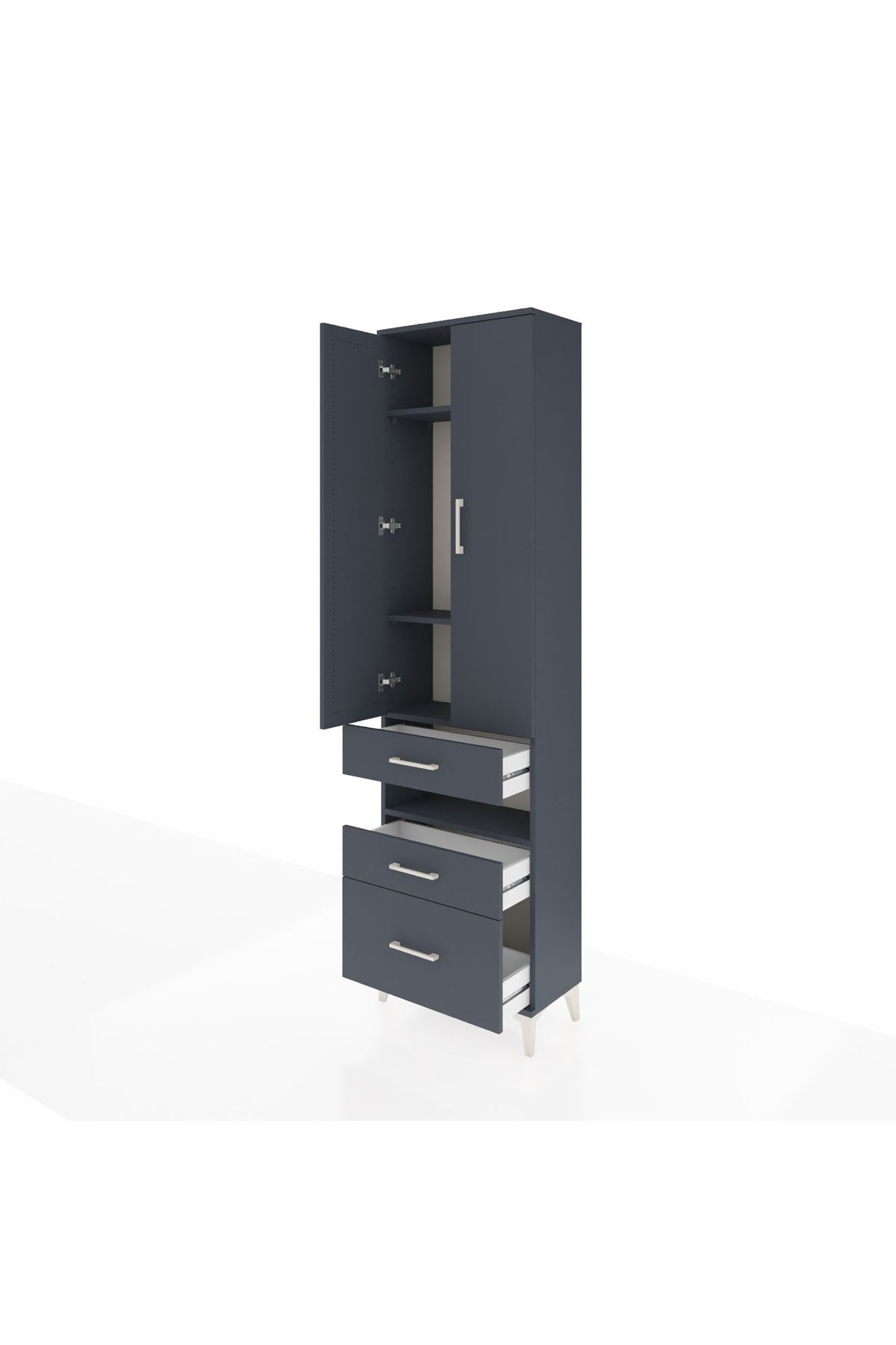 Arges Dolap 4 Raflı 3 Çekmeceli 2 Kapaklı 60x30x221 - S29M095V5A