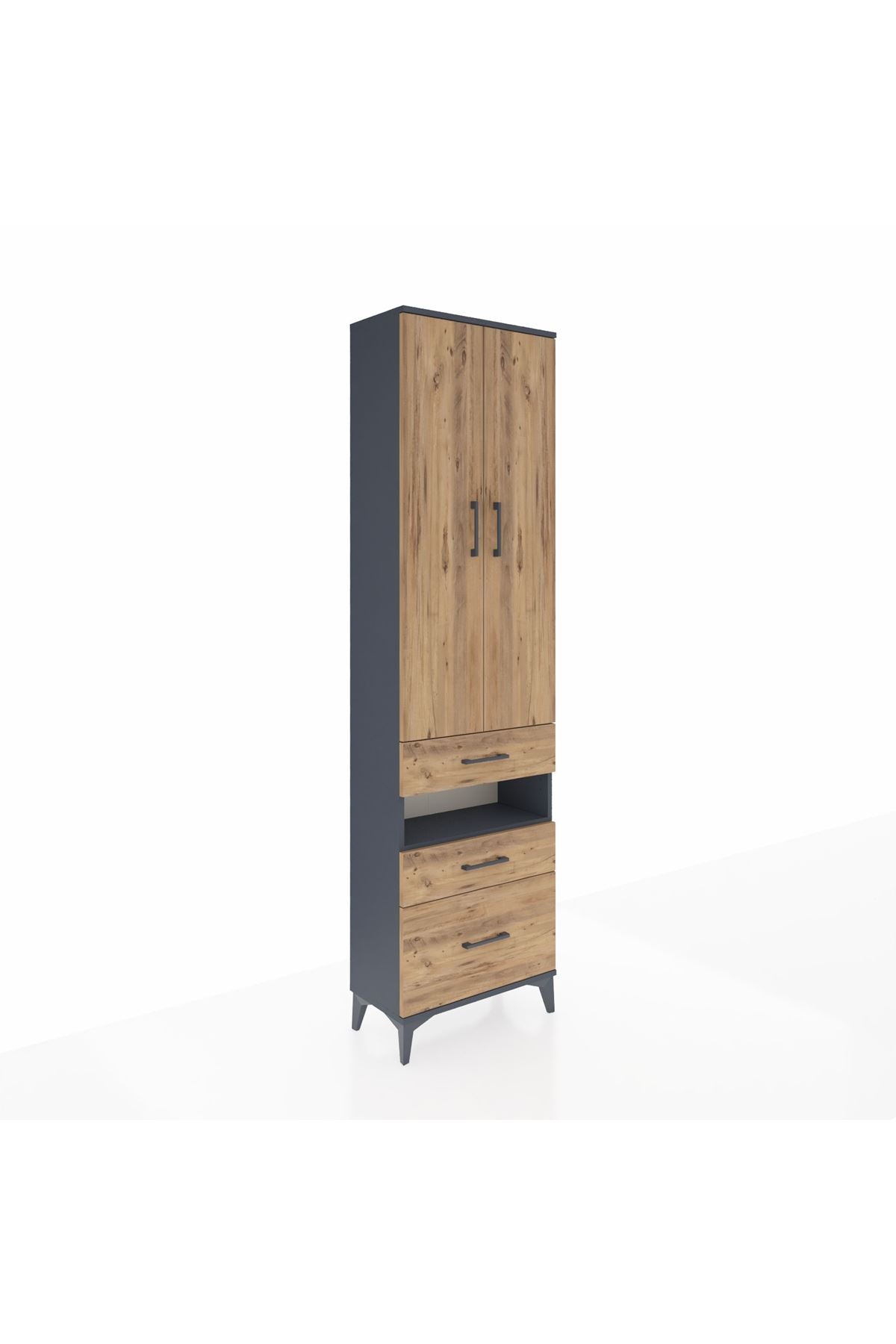Arges Dolap 4 Raflı 3 Çekmeceli 2 Kapaklı 60x30x221 - S29M095V6A