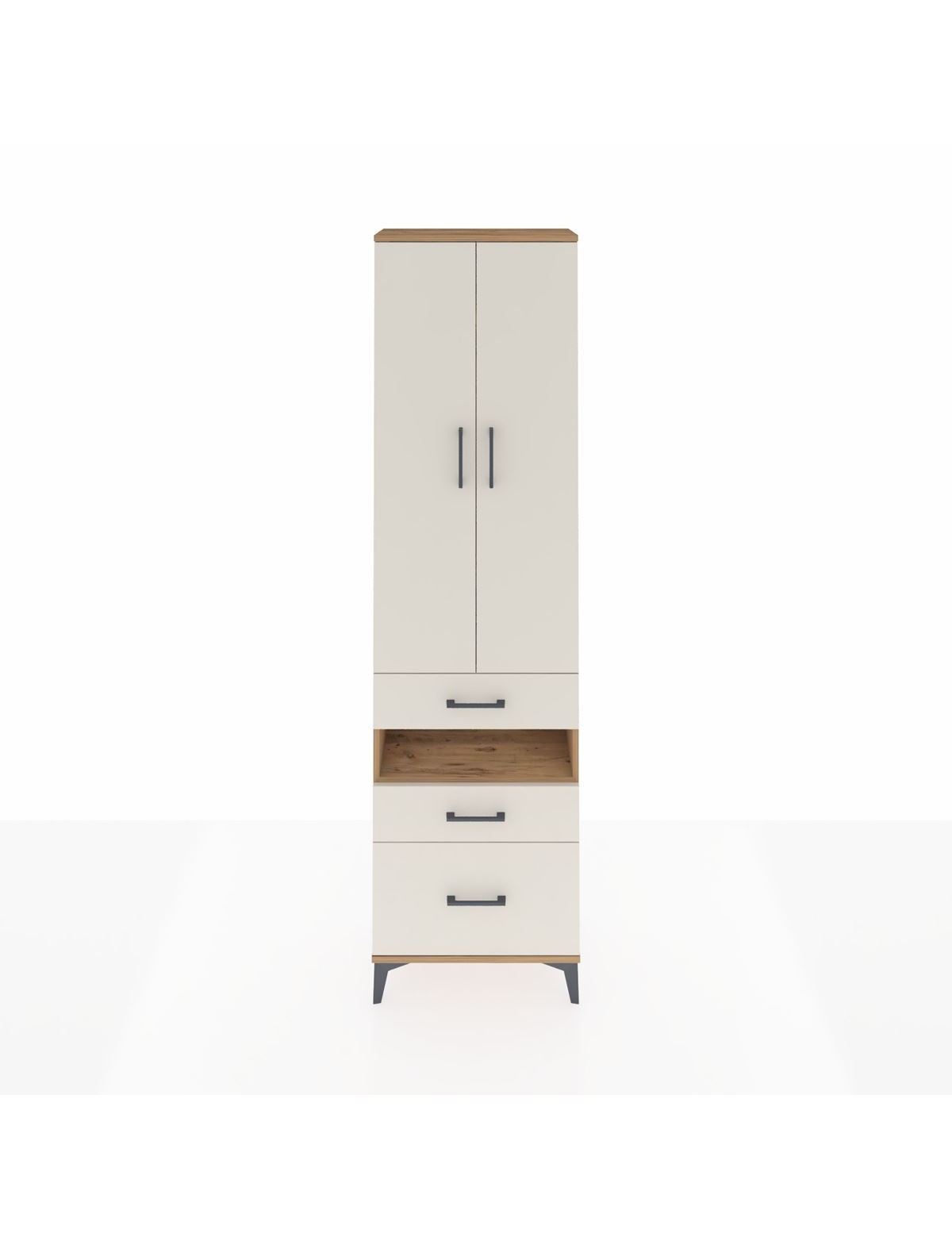 Arges Dolap 4 Raflı 3 Çekmeceli 2 Kapaklı 60x30x221 - S29M095V7A