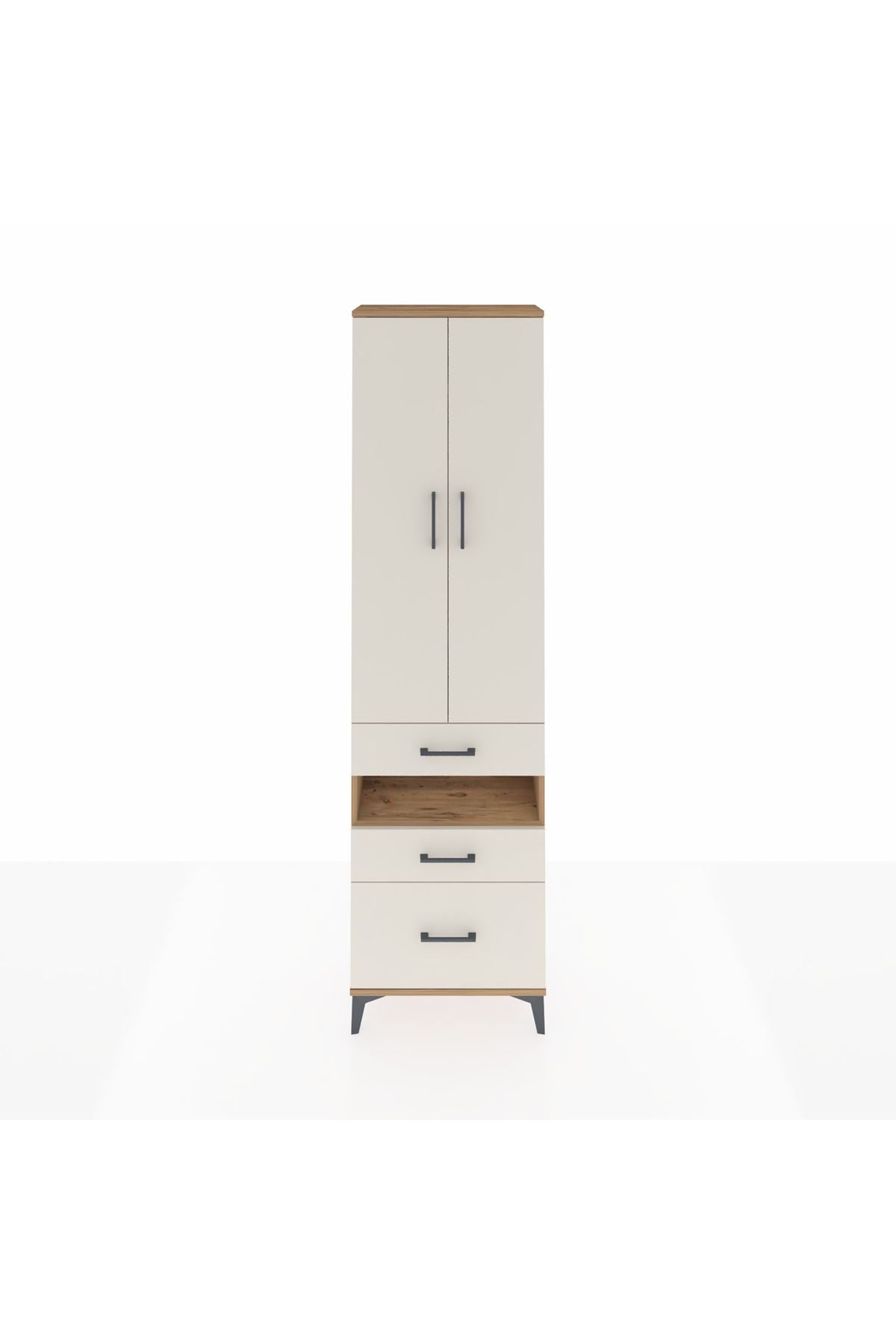 Arges Dolap 4 Raflı 3 Çekmeceli 2 Kapaklı 60x30x221 - S29M095V7A