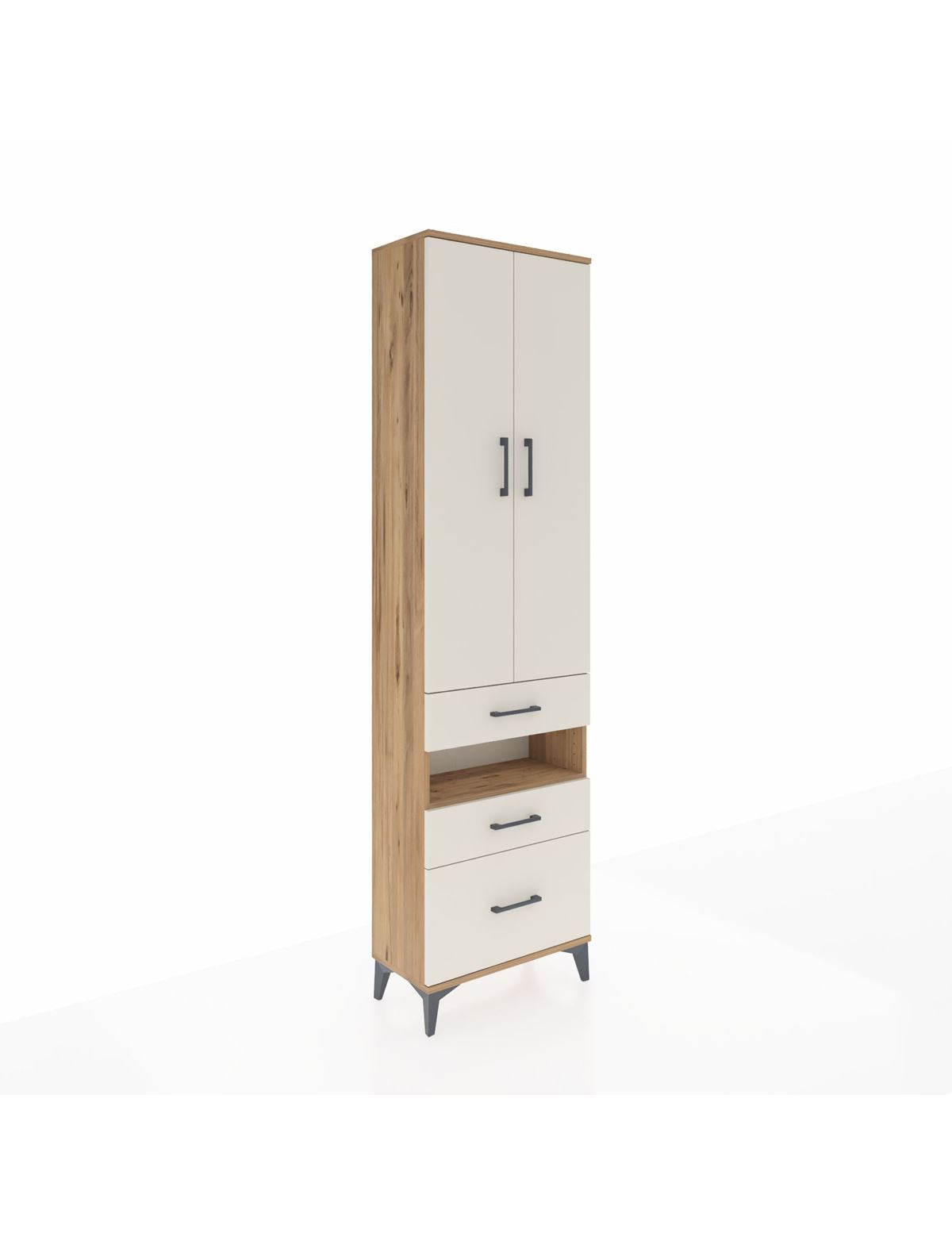 Arges Dolap 4 Raflı 3 Çekmeceli 2 Kapaklı 60x30x221 - S29M095V7A