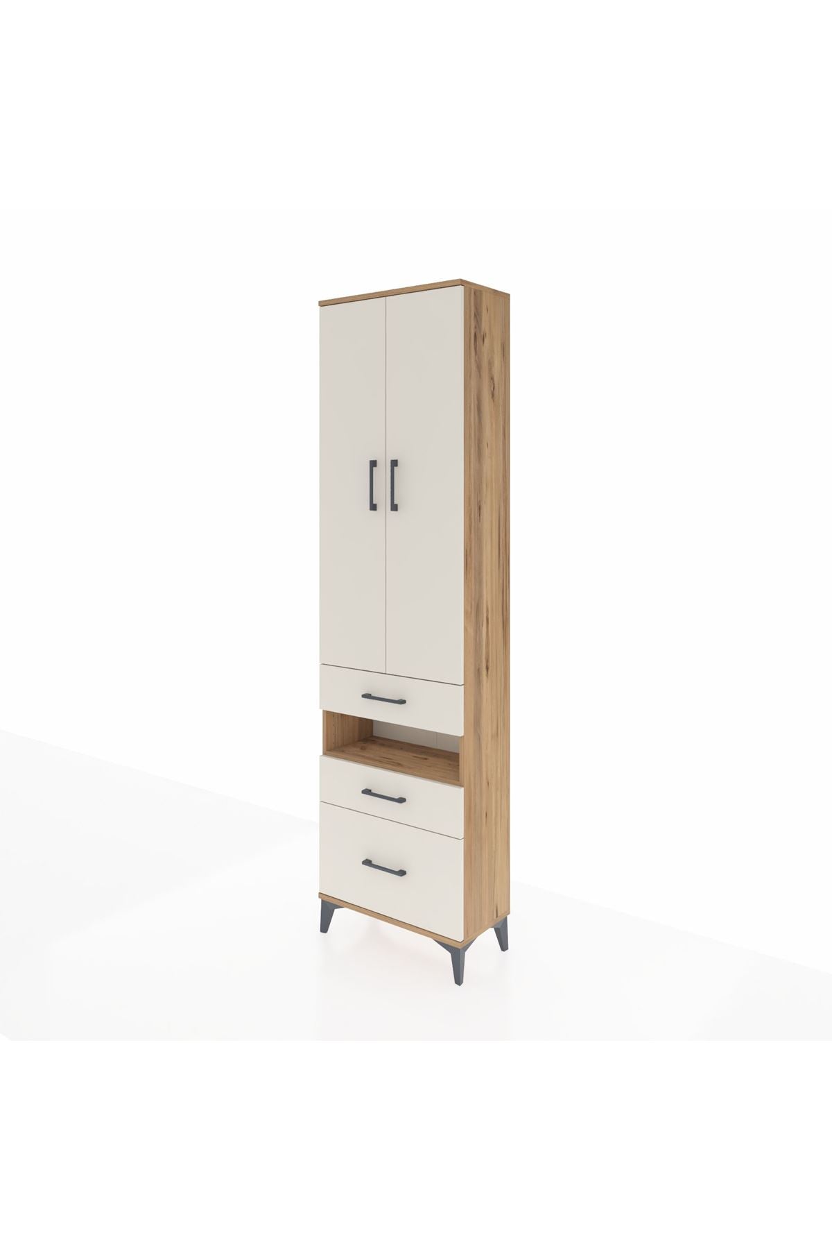 Arges Dolap 4 Raflı 3 Çekmeceli 2 Kapaklı 60x30x221 - S29M095V7A