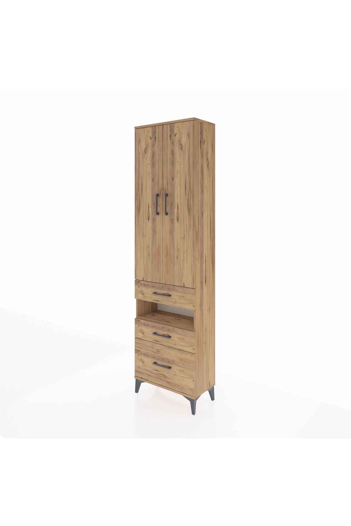Arges Dolap 4 Raflı 3 Çekmeceli 2 Kapaklı 60x30x221 - S29M095V9A