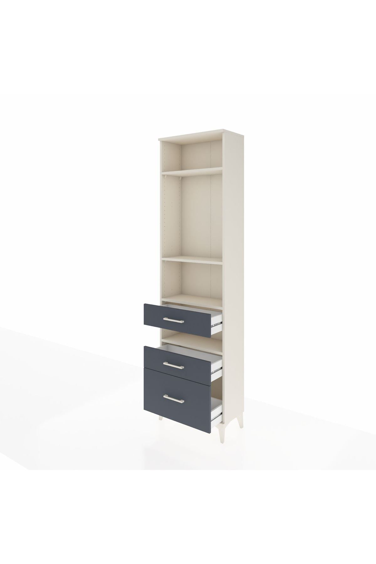 Arges Dolap 4 Raflı 3 Çekmeceli 60x30x221 - S29M096V2A