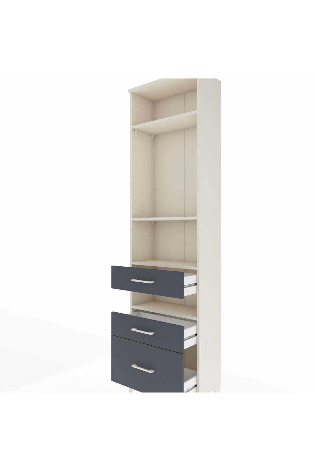 Arges Dolap 4 Raflı 3 Çekmeceli 60x30x221 - S29M096V2A