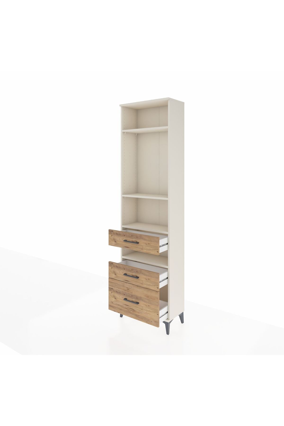 Arges Dolap 4 Raflı 3 Çekmeceli 60x30x221 - S29M096V3A