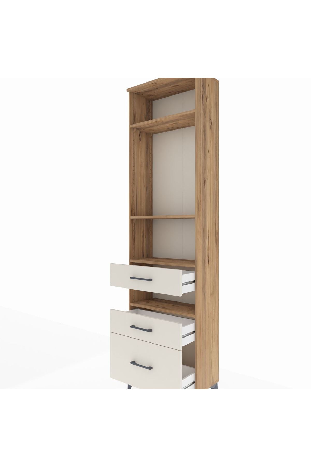 Arges Dolap 4 Raflı 3 Çekmeceli 60x30x221 - S29M096V7A