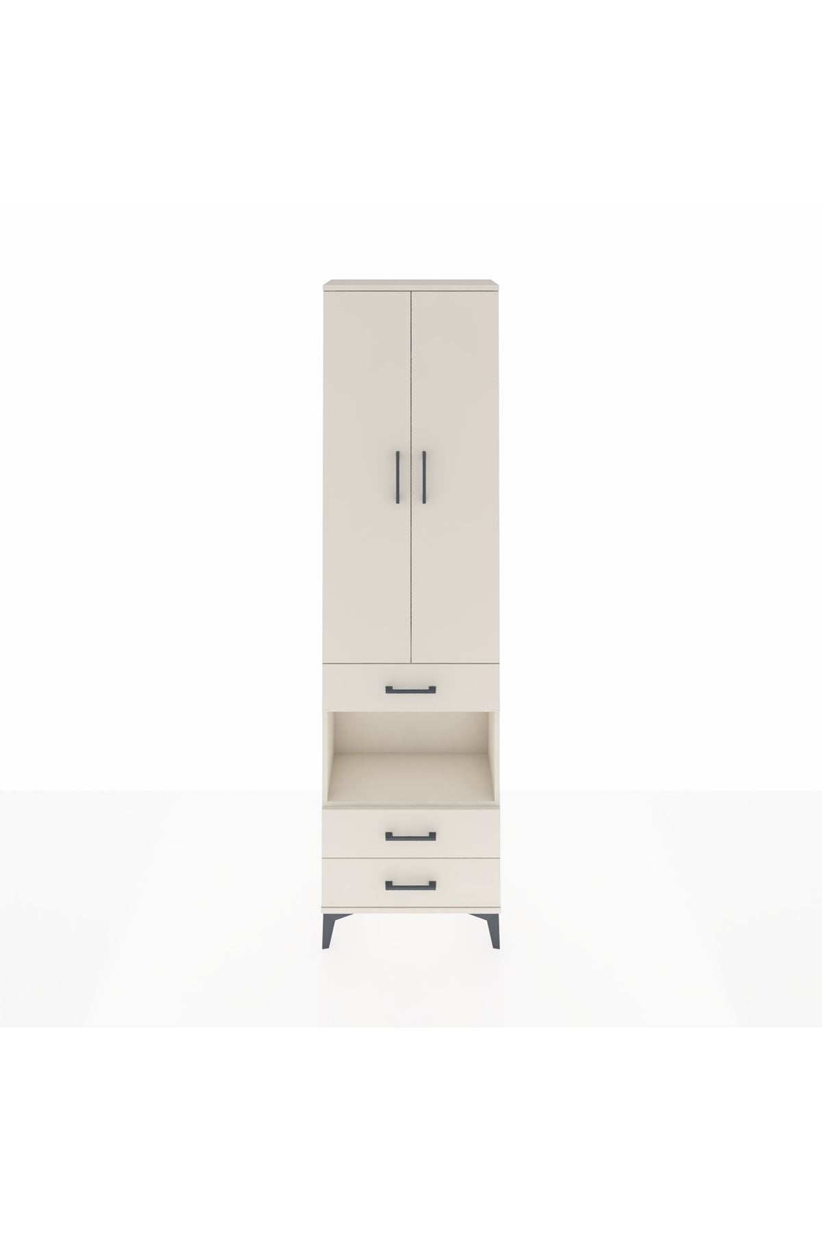 Arges Dolap 3 Raflı 3 Çekmeceli Tek Askılı 60x30x221 - S29M097V1A