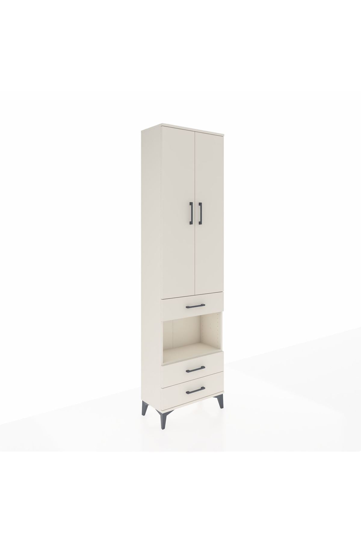 Arges Dolap 3 Raflı 3 Çekmeceli Tek Askılı 60x30x221 - S29M097V1A