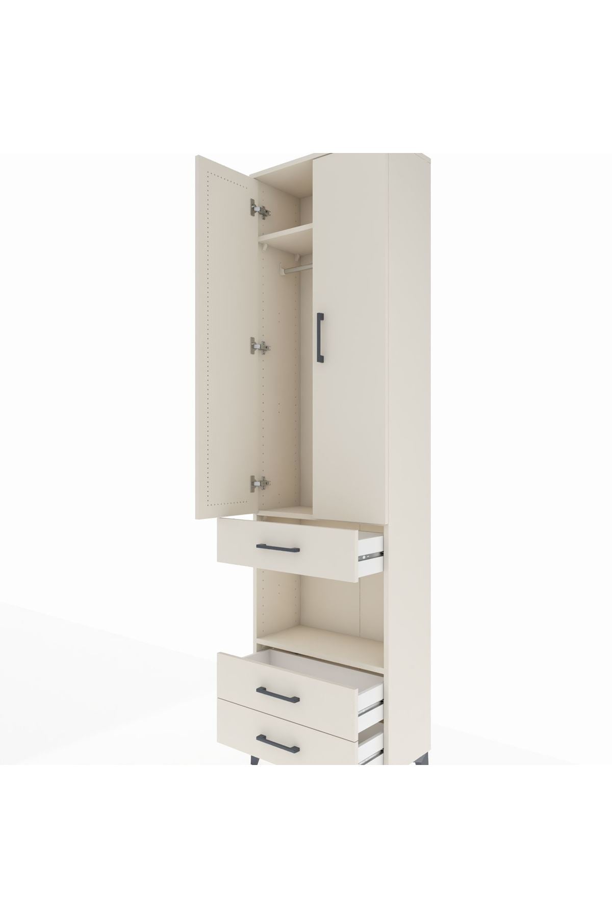 Arges Dolap 3 Raflı 3 Çekmeceli Tek Askılı 60x30x221 - S29M097V1A
