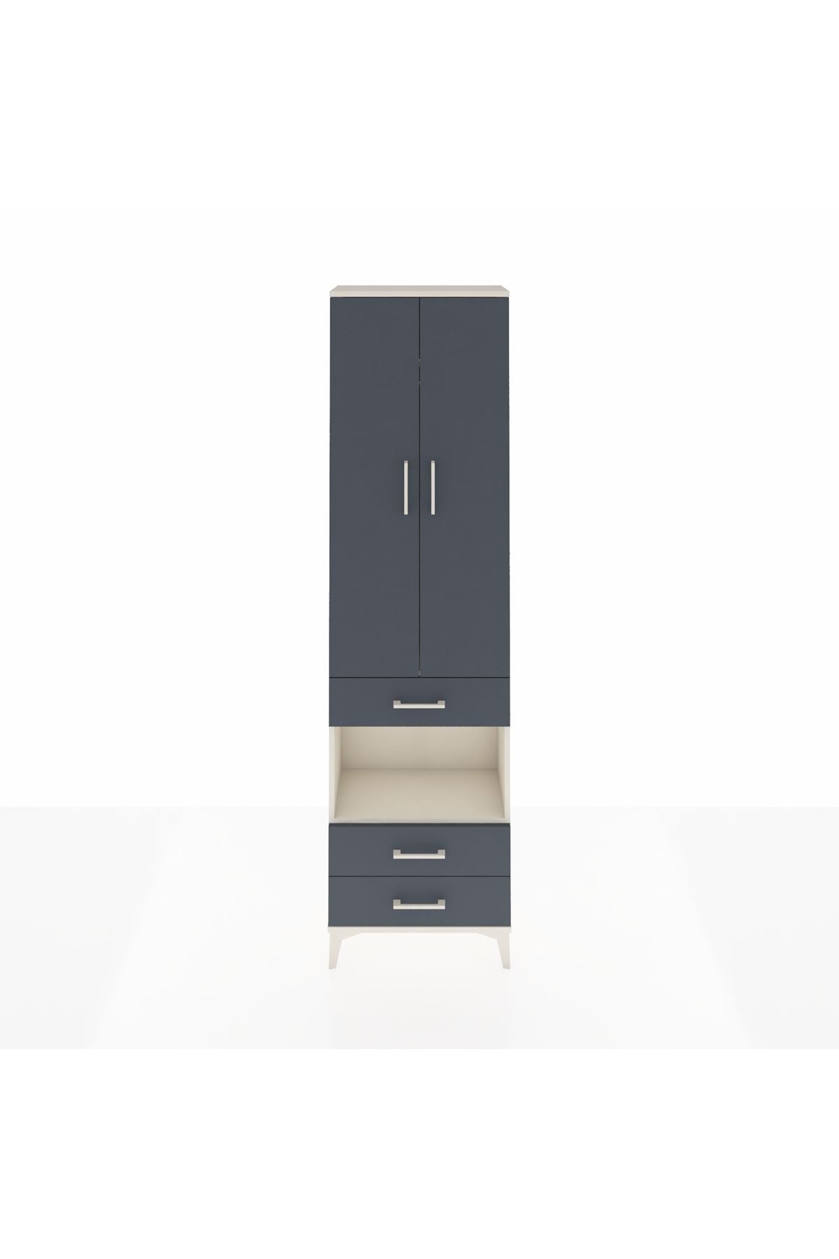 Arges Dolap 3 Raflı 3 Çekmeceli Tek Askılı 60x30x221 - S29M097V2A