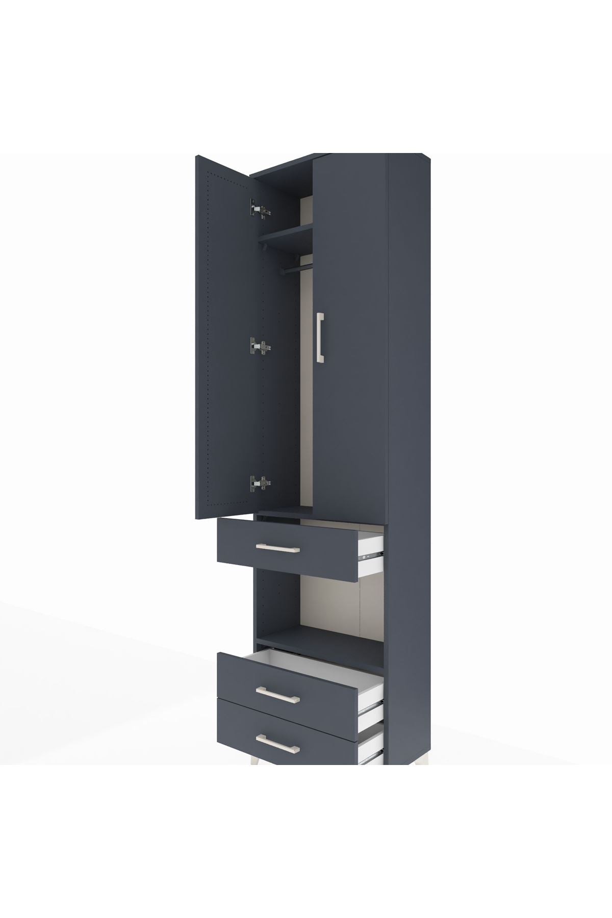 Arges Dolap 3 Raflı 3 Çekmeceli Tek Askılı 60x30x221 - S29M097V5A