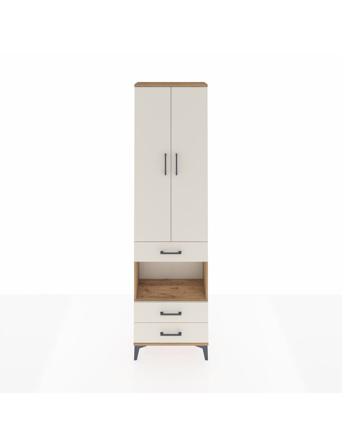 Arges Dolap 3 Raflı 3 Çekmeceli Tek Askılı 60x30x221 - S29M097V7A