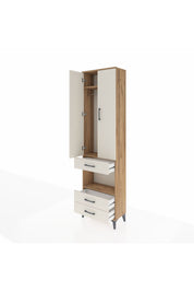 Arges Dolap 3 Raflı 3 Çekmeceli Tek Askılı 60x30x221 - S29M097V7A