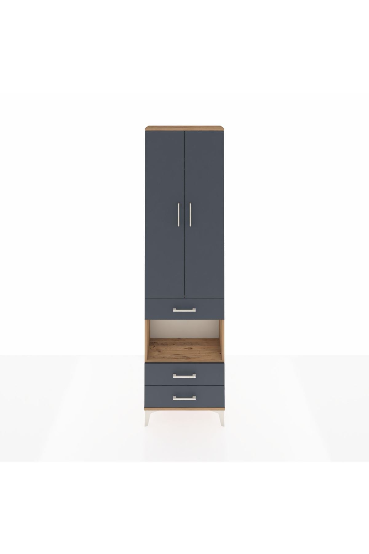 Arges Dolap 3 Raflı 3 Çekmeceli Tek Askılı 60x30x221 - S29M097V8A