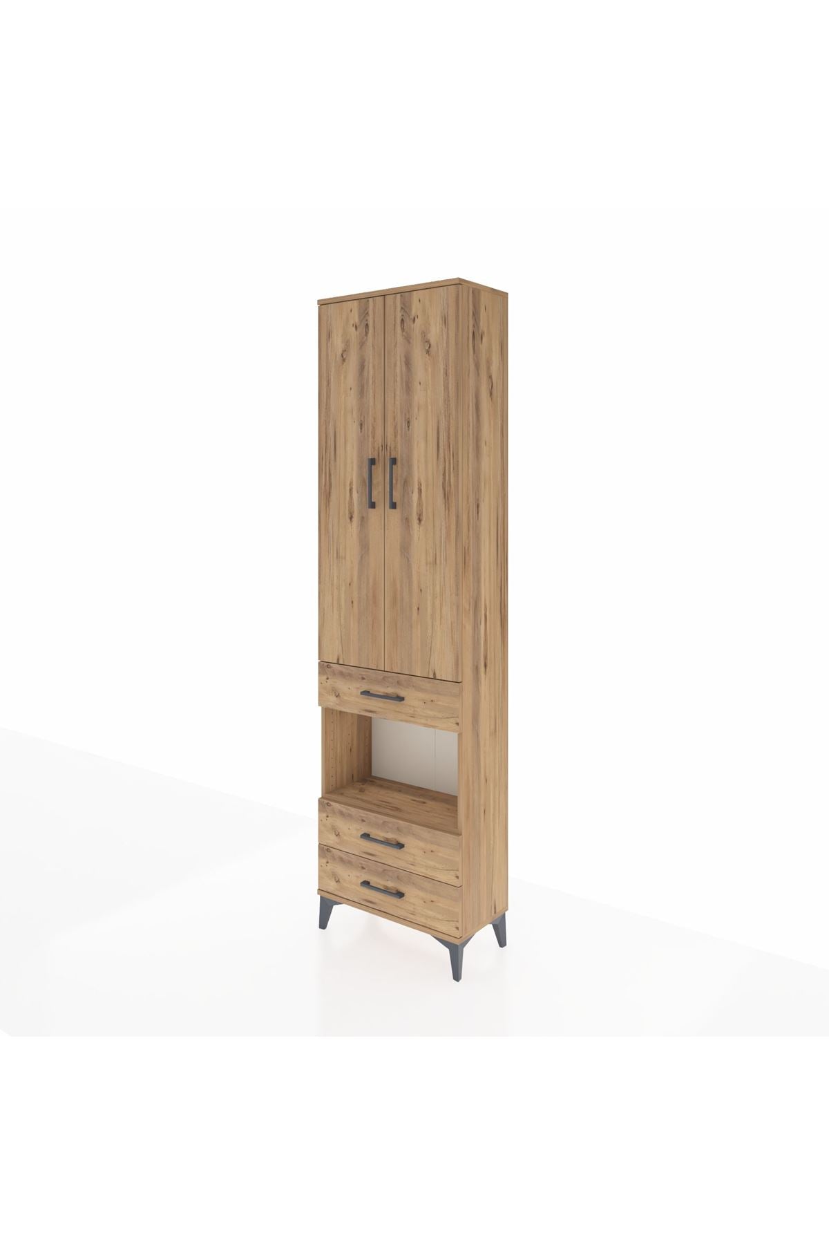Arges Dolap 3 Raflı 3 Çekmeceli Tek Askılı 60x30x221 - S29M097V9A