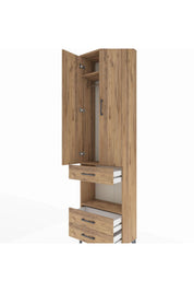 Arges Dolap 3 Raflı 3 Çekmeceli Tek Askılı 60x30x221 - S29M097V9A