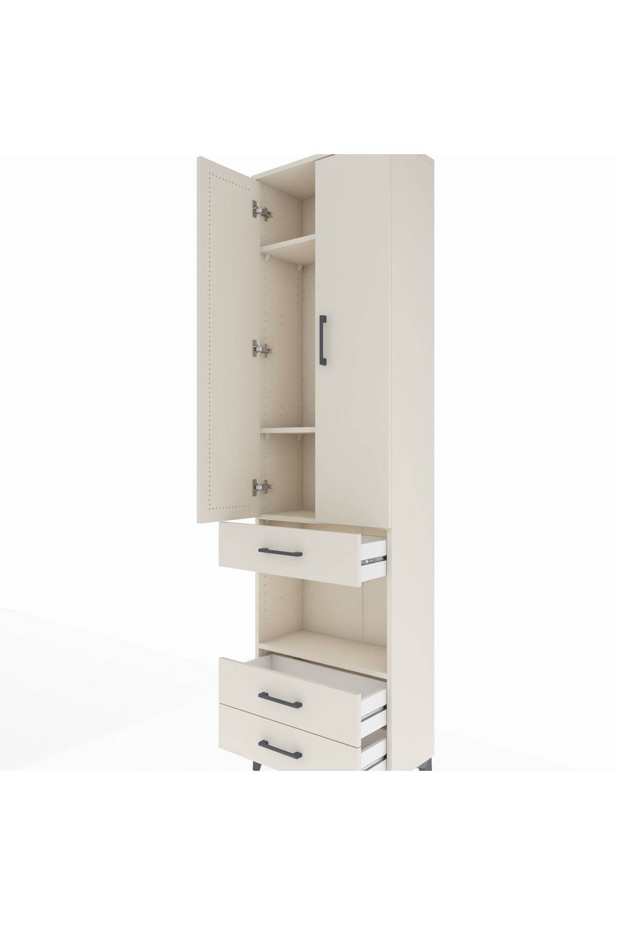 Arges Dolap 4 Raflı 3 Çekmeceli 2 Kapaklı 60x30x221 - S29M098V1A