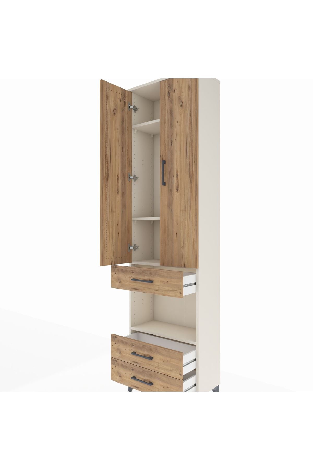 Arges Dolap 4 Raflı 3 Çekmeceli 2 Kapaklı 60x30x221 - S29M098V3A