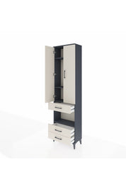 Arges Dolap 4 Raflı 3 Çekmeceli 2 Kapaklı 60x30x221 - S29M098V4A