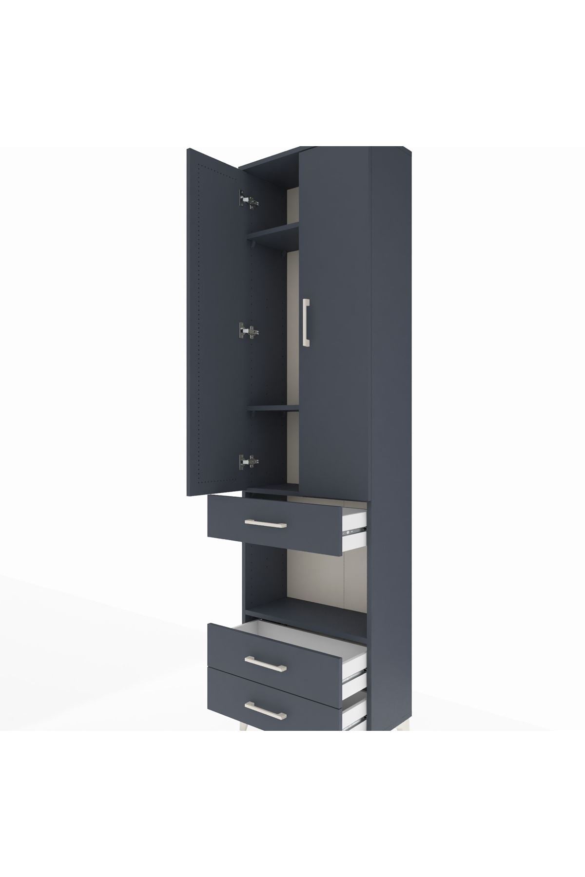 Arges Dolap 4 Raflı 3 Çekmeceli 2 Kapaklı 60x30x221 - S29M098V5A