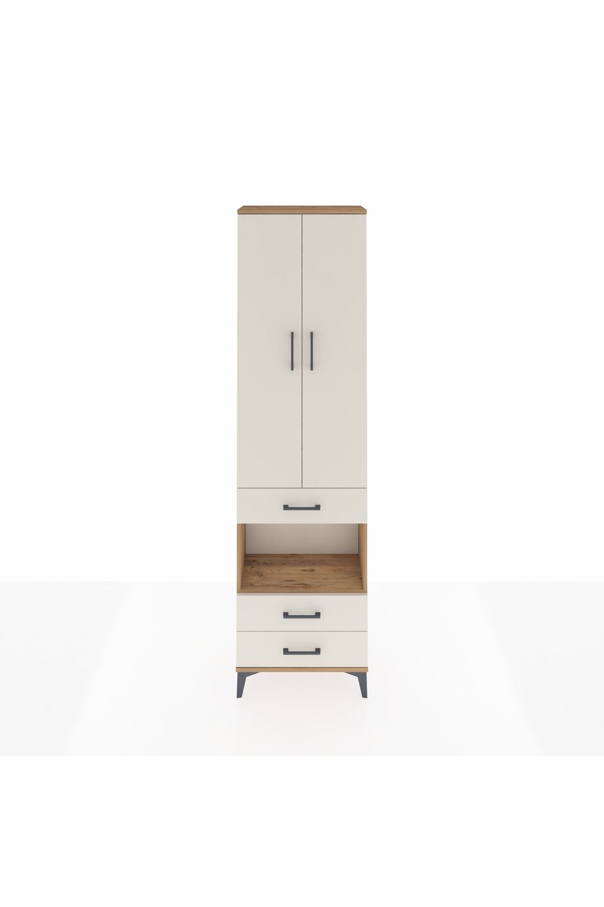 Arges Dolap 4 Raflı 3 Çekmeceli 2 Kapaklı 60x30x221 - S29M098V7A