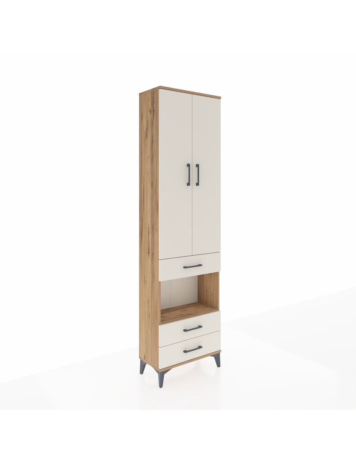 Arges Dolap 4 Raflı 3 Çekmeceli 2 Kapaklı 60x30x221 - S29M098V7A