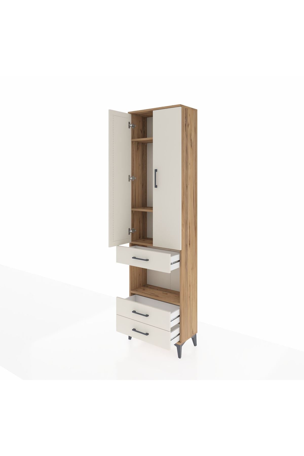 Arges Dolap 4 Raflı 3 Çekmeceli 2 Kapaklı 60x30x221 - S29M098V7A