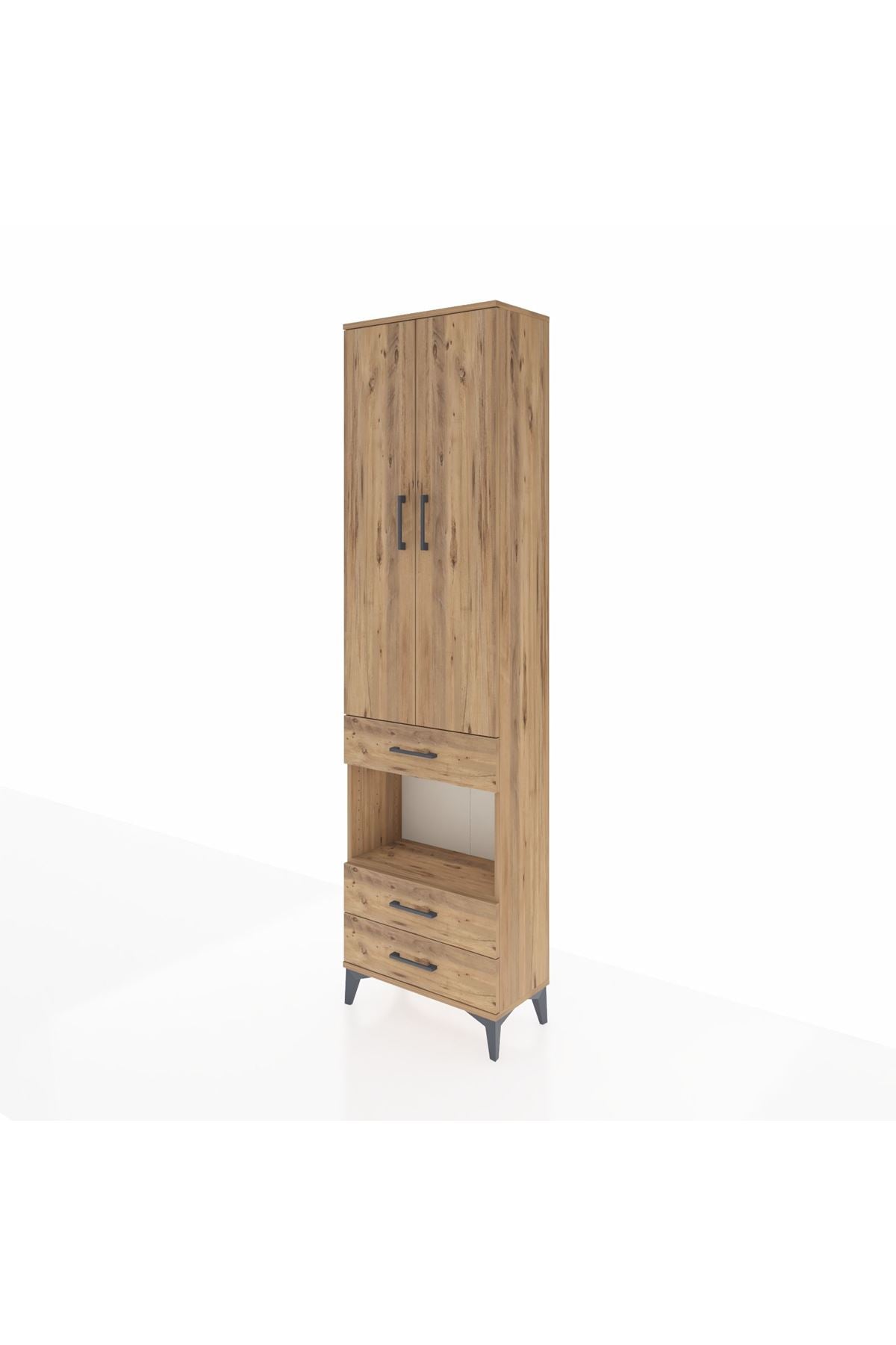 Arges Dolap 4 Raflı 3 Çekmeceli 2 Kapaklı 60x30x221 - S29M098V9A