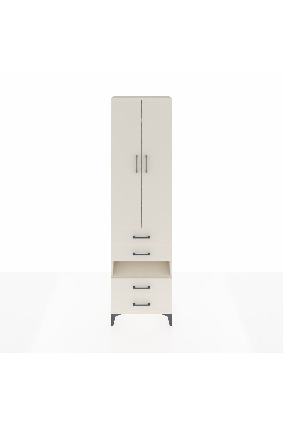 Arges Dolap 3 Raflı 4 Çekmeceli Tek Askılı 60x30x221 - S29M100V1A