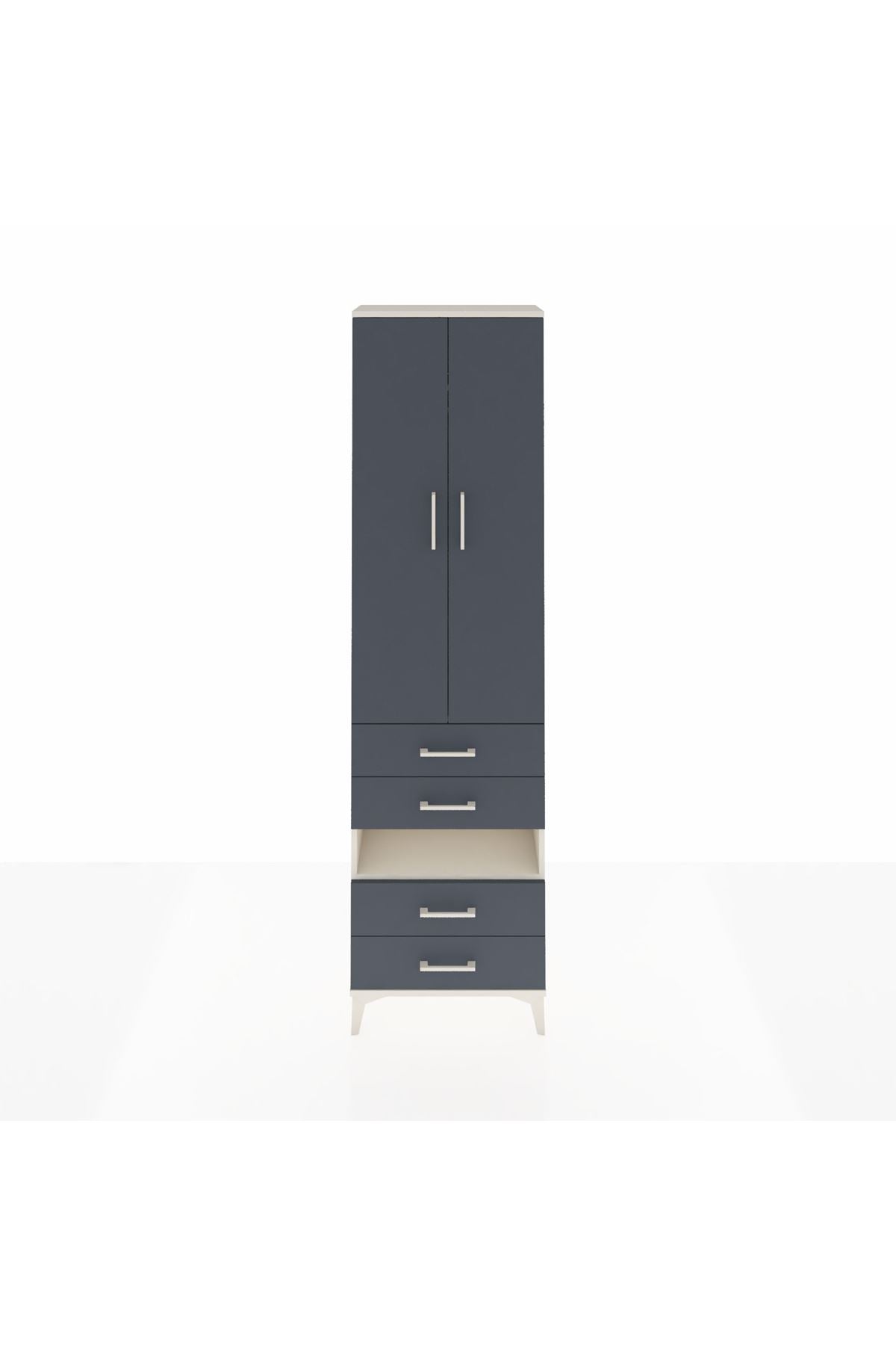 Arges Dolap 3 Raflı 4 Çekmeceli Tek Askılı 60x30x221 - S29M100V2A