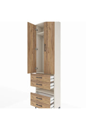 Arges Dolap 3 Raflı 4 Çekmeceli Tek Askılı 60x30x221 - S29M100V3A