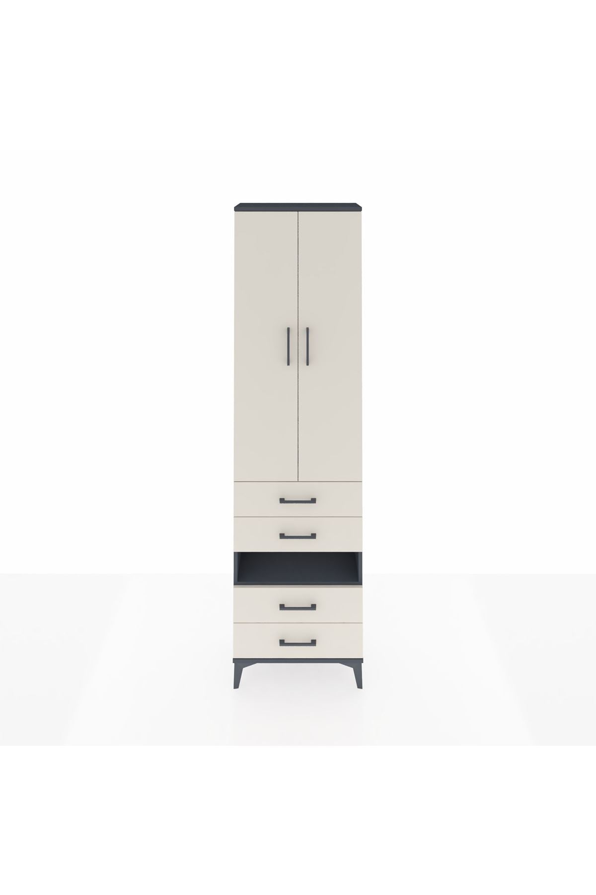 Arges Dolap 3 Raflı 4 Çekmeceli Tek Askılı 60x30x221 - S29M100V4A