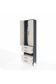 Arges Dolap 3 Raflı 4 Çekmeceli Tek Askılı 60x30x221 - S29M100V4A