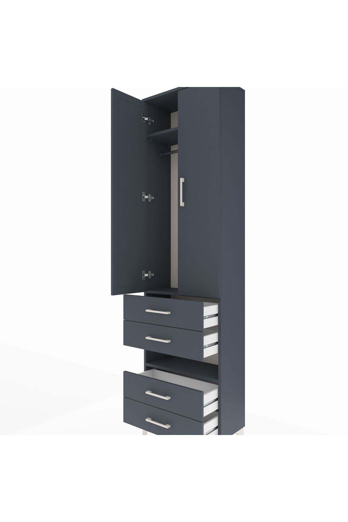 Arges Dolap 3 Raflı 4 Çekmeceli Tek Askılı 60x30x221 - S29M100V5A
