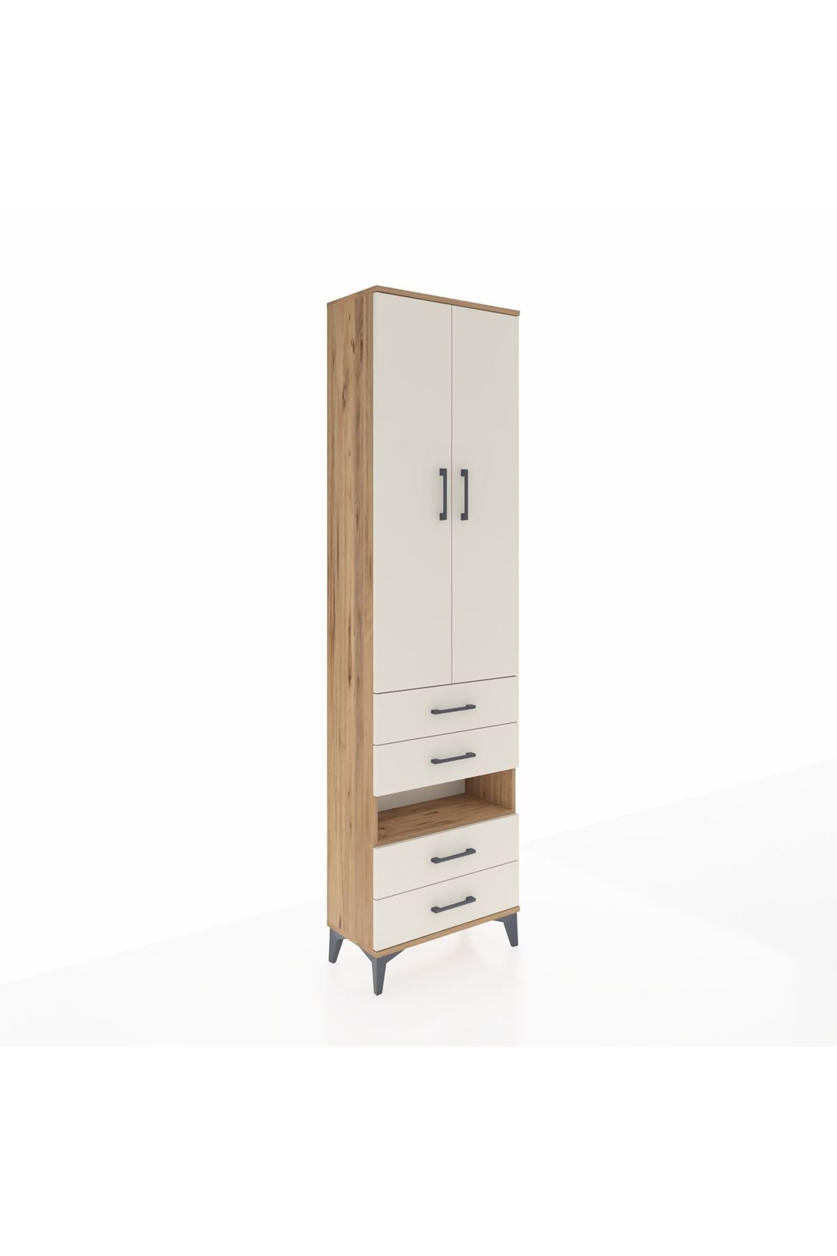 Arges Dolap 3 Raflı 4 Çekmeceli Tek Askılı 60x30x221 - S29M100V7A