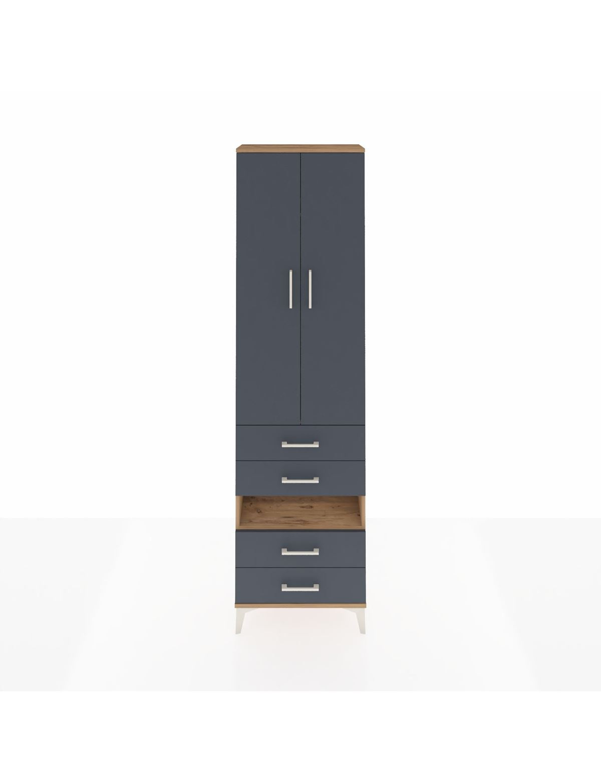 Arges Dolap 3 Raflı 4 Çekmeceli Tek Askılı 60x30x221 - S29M100V8A