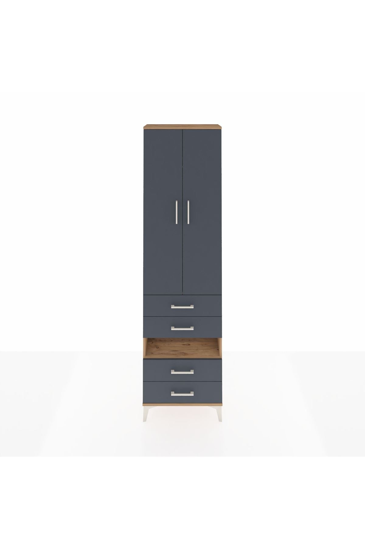 Arges Dolap 3 Raflı 4 Çekmeceli Tek Askılı 60x30x221 - S29M100V8A