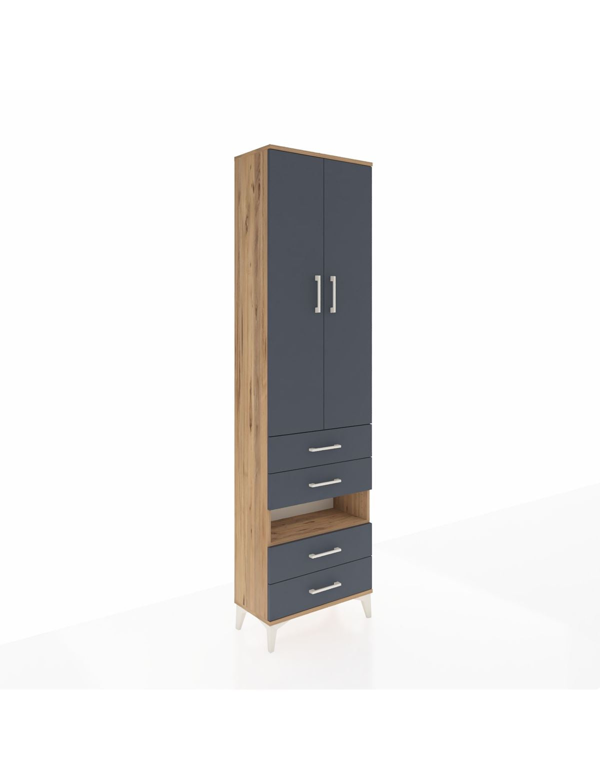 Arges Dolap 3 Raflı 4 Çekmeceli Tek Askılı 60x30x221 - S29M100V8A