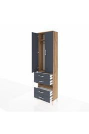 Arges Dolap 3 Raflı 4 Çekmeceli Tek Askılı 60x30x221 - S29M100V8A