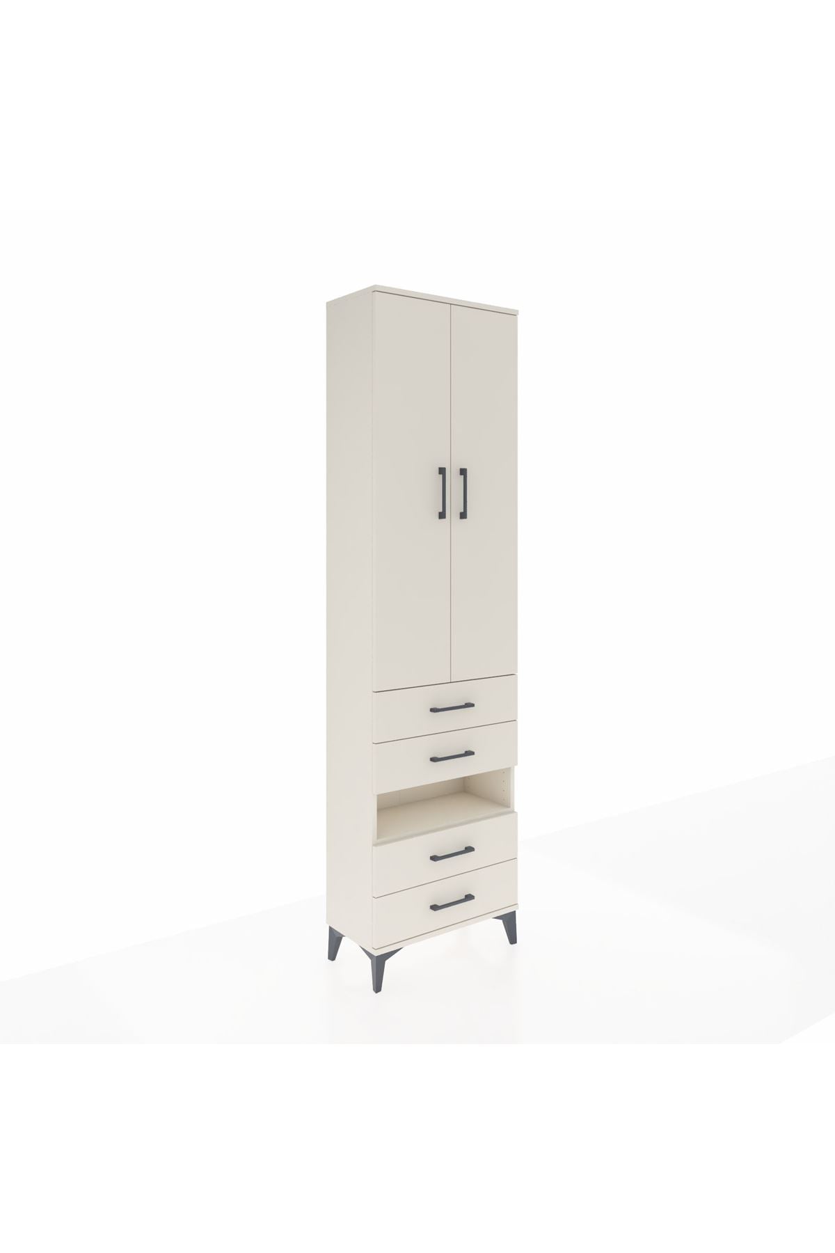 Arges Dolap 4 Raflı 4 Çekmeceli 2 Kapaklı 60x30x221 - S29M101V1A