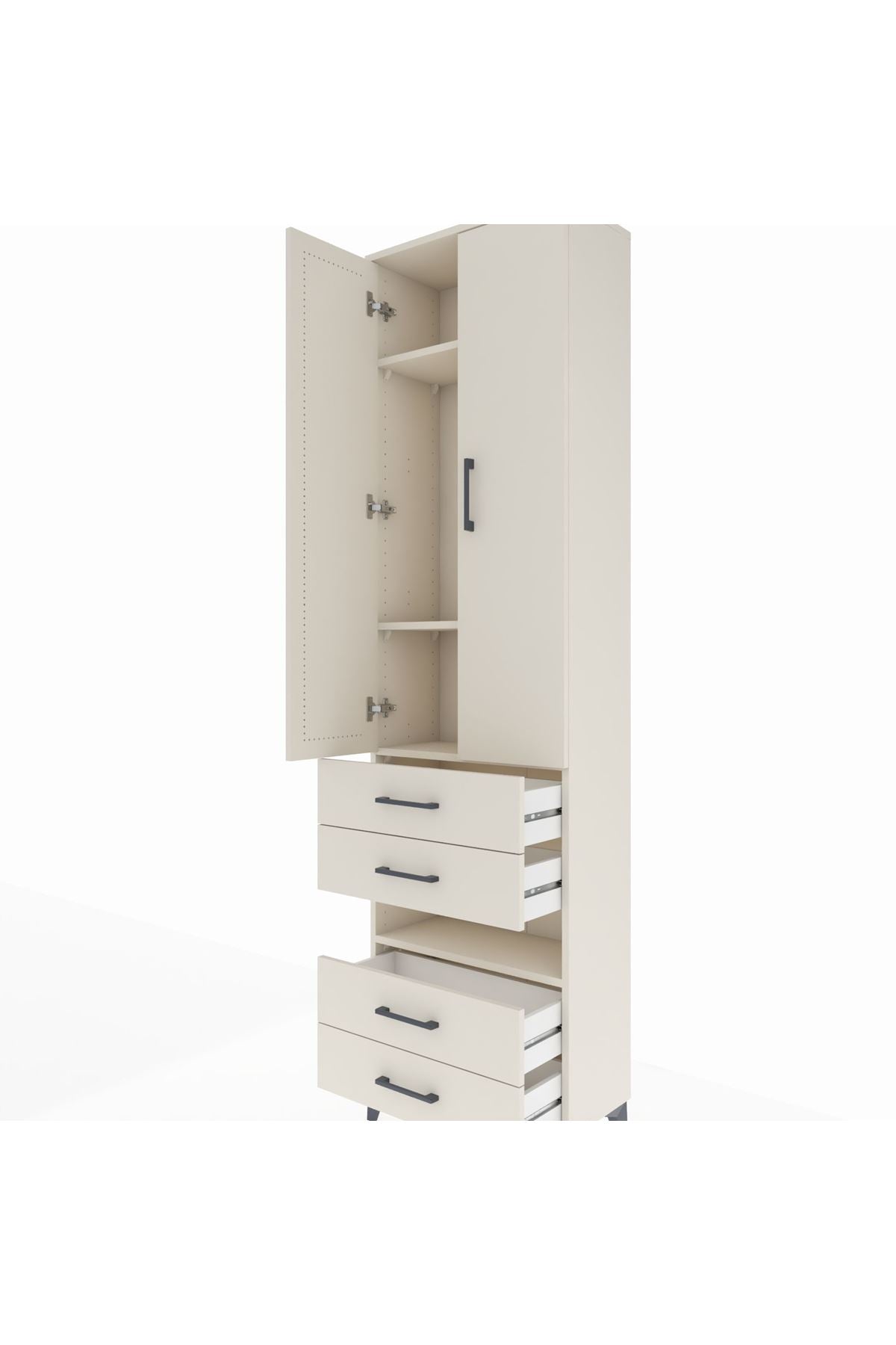 Arges Dolap 4 Raflı 4 Çekmeceli 2 Kapaklı 60x30x221 - S29M101V1A